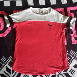 PINK VS Mesh Sleeve Tee Shirt Top Small